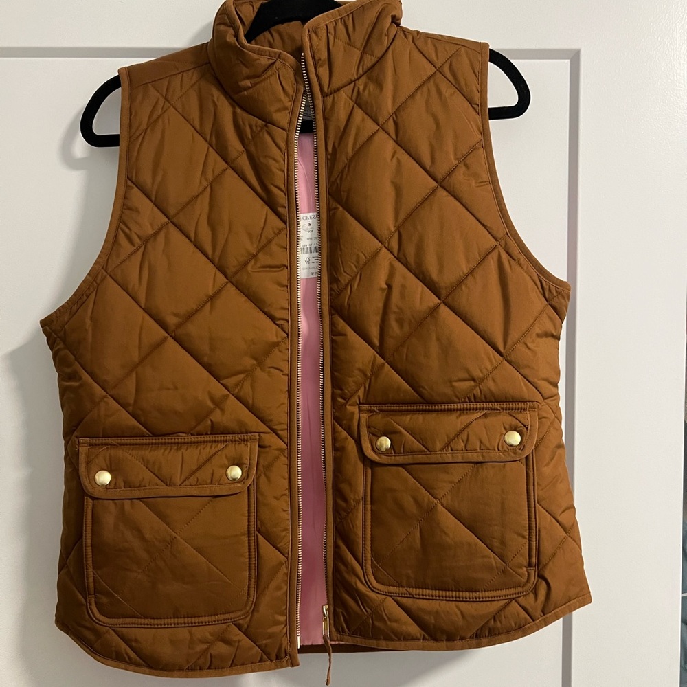 Brand new with tags JCREW chocolate vest with gold hardware